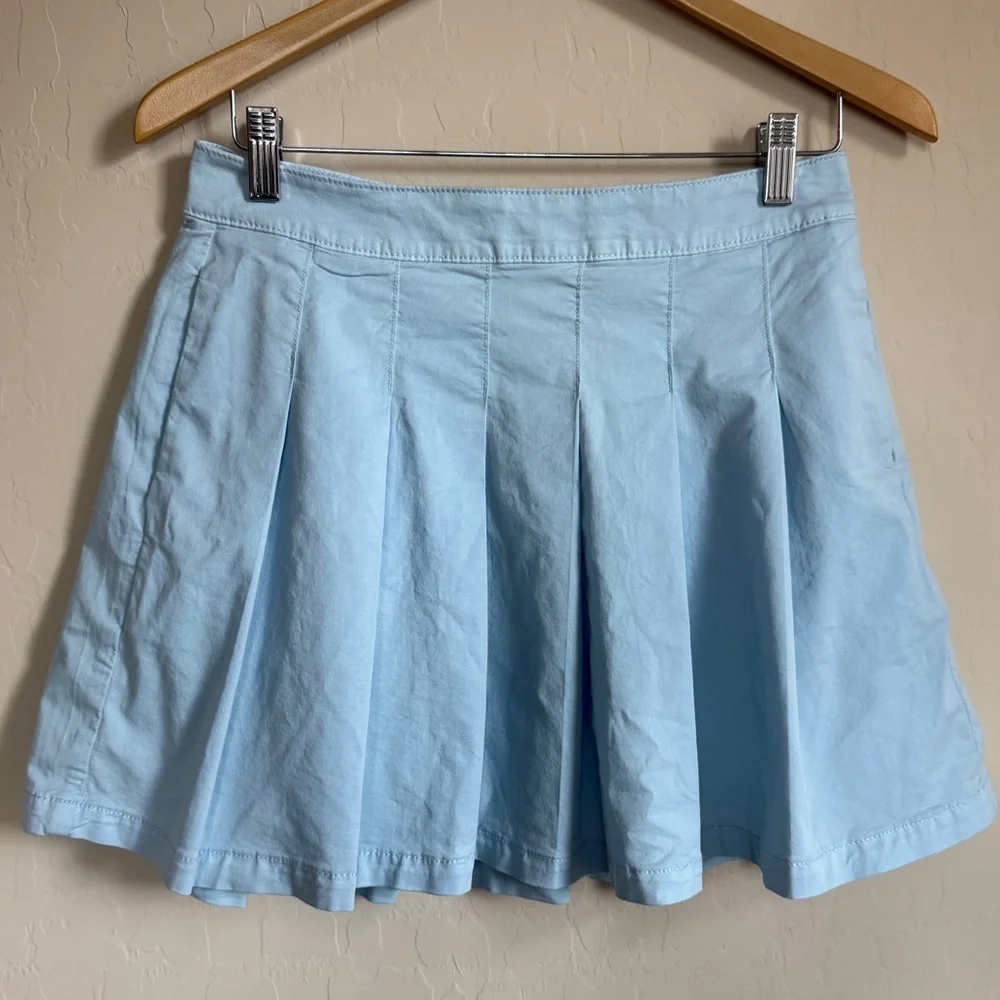 American Eagle Outfitters Light Blue Pleated Mini Skirt - Picture 3 of 12